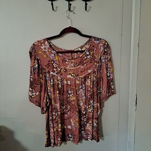a.n.a Floral Peasant Top